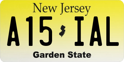 NJ license plate A15IAL