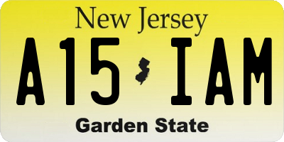 NJ license plate A15IAM