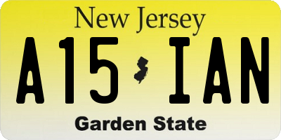 NJ license plate A15IAN
