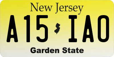 NJ license plate A15IAO