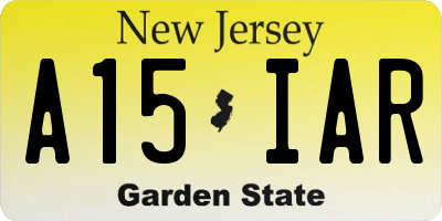 NJ license plate A15IAR