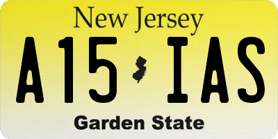 NJ license plate A15IAS