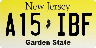 NJ license plate A15IBF
