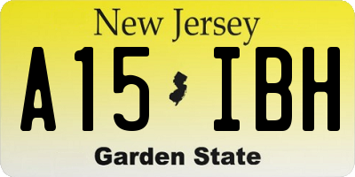 NJ license plate A15IBH