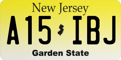 NJ license plate A15IBJ