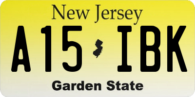 NJ license plate A15IBK
