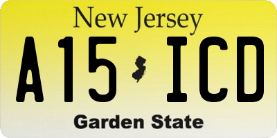 NJ license plate A15ICD
