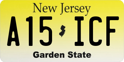 NJ license plate A15ICF