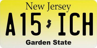 NJ license plate A15ICH