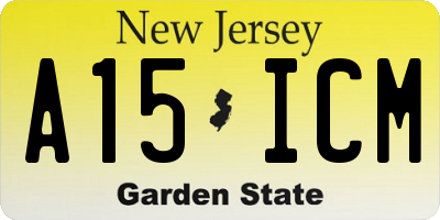 NJ license plate A15ICM