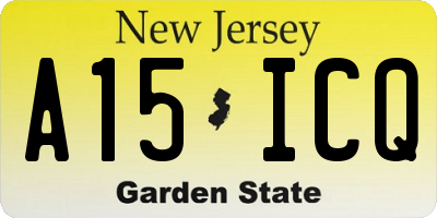 NJ license plate A15ICQ