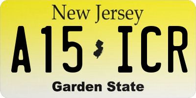 NJ license plate A15ICR