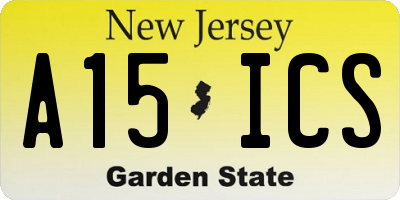 NJ license plate A15ICS