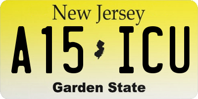 NJ license plate A15ICU