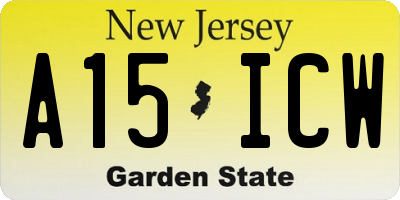 NJ license plate A15ICW
