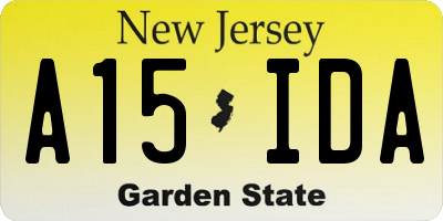 NJ license plate A15IDA
