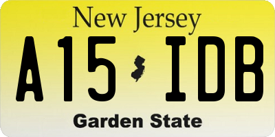 NJ license plate A15IDB