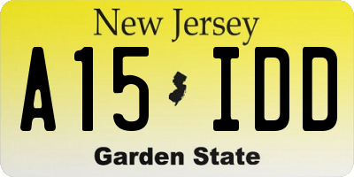 NJ license plate A15IDD