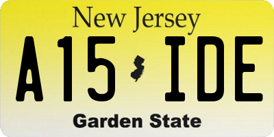 NJ license plate A15IDE