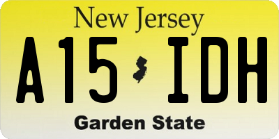 NJ license plate A15IDH