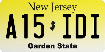 NJ license plate A15IDI