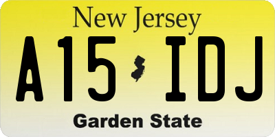 NJ license plate A15IDJ