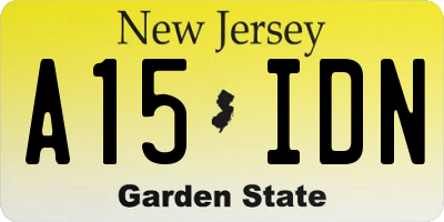 NJ license plate A15IDN