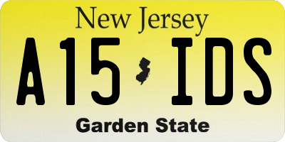 NJ license plate A15IDS