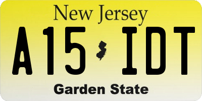 NJ license plate A15IDT