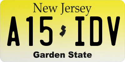 NJ license plate A15IDV