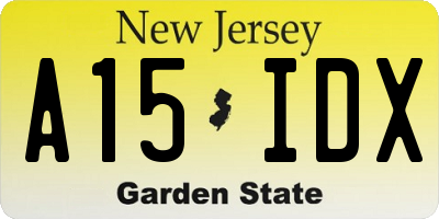 NJ license plate A15IDX