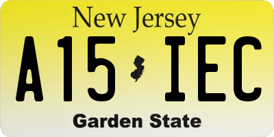 NJ license plate A15IEC