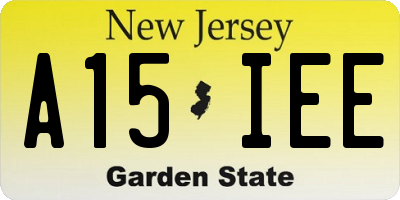 NJ license plate A15IEE