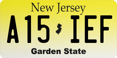 NJ license plate A15IEF