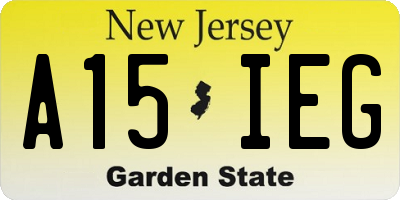 NJ license plate A15IEG