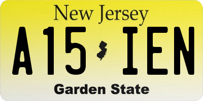 NJ license plate A15IEN