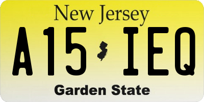 NJ license plate A15IEQ