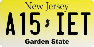 NJ license plate A15IET