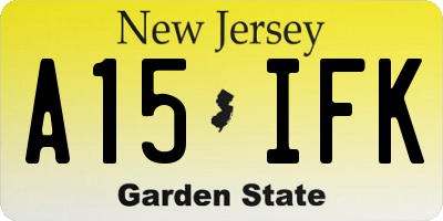 NJ license plate A15IFK
