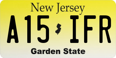 NJ license plate A15IFR