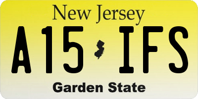 NJ license plate A15IFS
