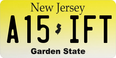 NJ license plate A15IFT