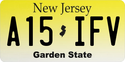 NJ license plate A15IFV