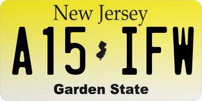 NJ license plate A15IFW