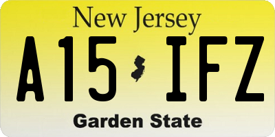 NJ license plate A15IFZ