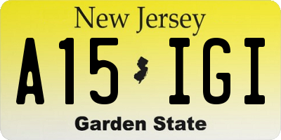 NJ license plate A15IGI