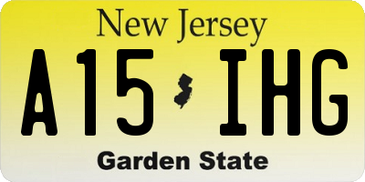 NJ license plate A15IHG