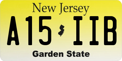 NJ license plate A15IIB