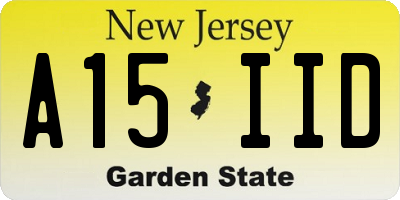 NJ license plate A15IID