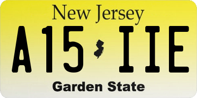 NJ license plate A15IIE